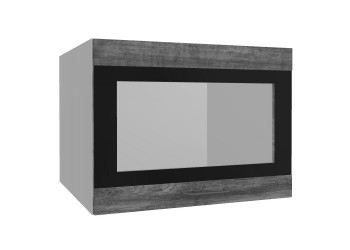 Лофт ВПГСФ 600 шкаф верхний горизонтальный со стеклом высокий с фотопечатью (Дуб бурый/корпус Серый) в Канске - kansk.mebel54.com | фото
