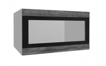 Лофт ВПГСФ 800 шкаф верхний горизонтальный со стеклом высокий с фотопечатью (Дуб бурый/корпус Серый) в Канске - kansk.mebel54.com | фото