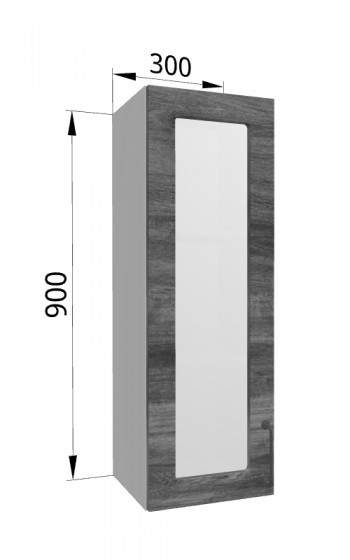 Лофт ВПС 300 шкаф верхний со стеклом высокий (Дуб бурый/корпус Серый) в Канске - kansk.mebel54.com | фото