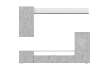 Мебель для гостиной МГС 4 (Белый/Цемент светлый) в Канске - kansk.mebel54.com | фото