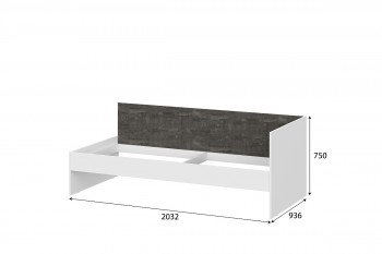 Модульная система "Анри" Кровать-диван (0,9х2,0) Белый Текстурный/Железный камень  в Канске - kansk.mebel54.com | фото