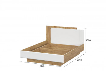 Модульная система "Милан" Кровать двойная универсальная (1,6*2,0) Дуб Золотой/Белый Матовый в Канске - kansk.mebel54.com | фото