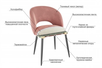 Набор стульев Моли 2 шт (бежевый велюр/черный) в Канске - kansk.mebel54.com | фото