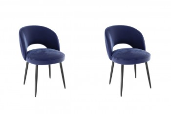 Набор стульев Моли 2 шт (синий велюр/черный) в Канске - kansk.mebel54.com | фото