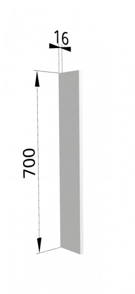 Панель торцевая (для шкафа верхнего торцевого высотой 700 мм) ПТ 400 Мелисса (Белый скин) в Канске - kansk.mebel54.com | фото