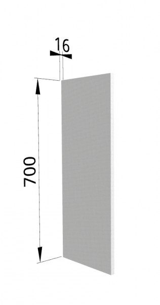 Панель торцевая (для шкафа верхнего высотой 700 мм) П Мелисса (Белый скин) в Канске - kansk.mebel54.com | фото