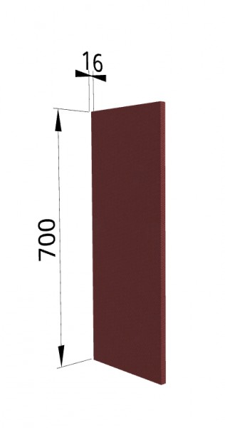 Панель торцевая П Квадро (для шкафа верхнего) Красная кожа в Канске - kansk.mebel54.com | фото