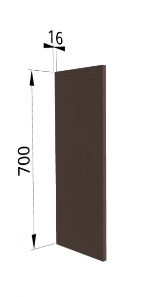 Панель торцевая П Квадро (для шкафа верхнего) Шоколад кожа в Канске - kansk.mebel54.com | фото