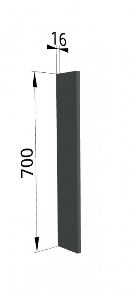Панель торцевая ПТ 400 Квадро (для шкафа торцевого верхнего) Железо в Канске - kansk.mebel54.com | фото