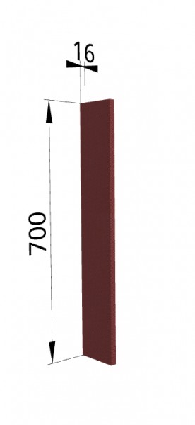 Панель торцевая ПТ 400 Квадро (для шкафа торцевого верхнего) Красная кожа в Канске - kansk.mebel54.com | фото