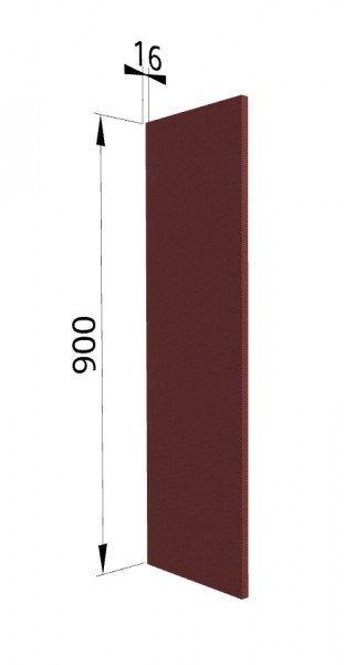 Панель торцевая ВП Квадро (для шкафа верхнего высокого) Красная кожа в Канске - kansk.mebel54.com | фото