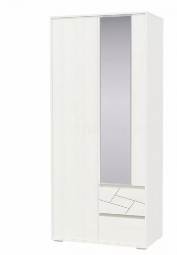 Шкаф 2-х дверный с ящиками Аделина 1000 Рамух белый в Канске - kansk.mebel54.com | фото