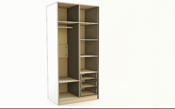 Шкаф 2-х створчатый с ящиками Лофт (Белый/корпус Дуб Сонома) в Канске - kansk.mebel54.com | фото