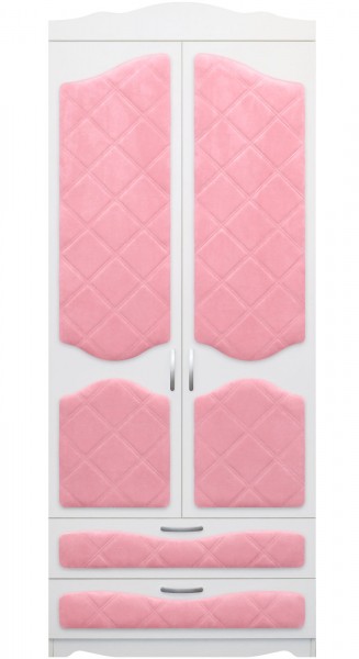 Шкаф 2-х створчатый с ящиками серии Иллюзия 36 Светло-розовый в Канске - kansk.mebel54.com | фото
