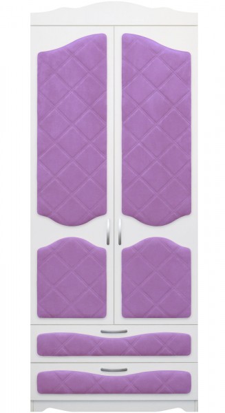 Шкаф 2-х створчатый с ящиками серии Иллюзия 67 Светло-фиолетовый в Канске - kansk.mebel54.com | фото