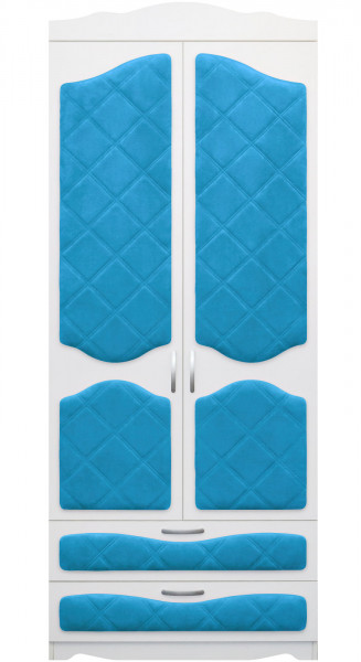 Шкаф 2-х створчатый с ящиками серии Иллюзия 84 Ярко-голубой в Канске - kansk.mebel54.com | фото