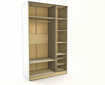 Шкаф 3-х створчатый с ящиками Клаксон без машинок (Белый/корпус Клен) в Канске - kansk.mebel54.com | фото
