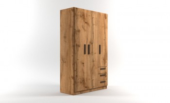 Шкаф 3-х створчатый с ящиками Шервуд (Дуб Вотан) в Канске - kansk.mebel54.com | фото