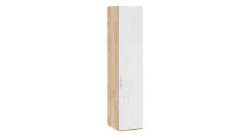 Шкаф для белья с 1 глухой дверью «Эмбер» Яблоня Беллуно/Белый глянец в Канске - kansk.mebel54.com | фото