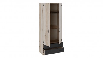 Шкаф для одежды комбинированный «Окланд» (Фон Черный/Дуб Делано) в Канске - kansk.mebel54.com | фото