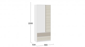 Шкаф для одежды комбинированный «Сканди» Дуб Гарден/Белый/Глиняный серый в Канске - kansk.mebel54.com | фото