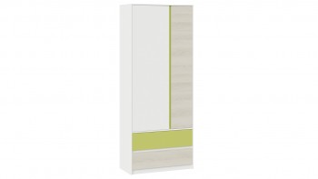 Шкаф для одежды комбинированный «Сканди» Дуб Гарден/Белый/Зеленый в Канске - kansk.mebel54.com | фото