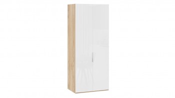 Шкаф для одежды с 2 глухими дверями «Эмбер» Яблоня Беллуно/Белый глянец в Канске - kansk.mebel54.com | фото