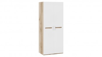 Шкаф для одежды с 2-мя дверями «Фьюжн» Дуб Делано/Белый глянец в Канске - kansk.mebel54.com | фото