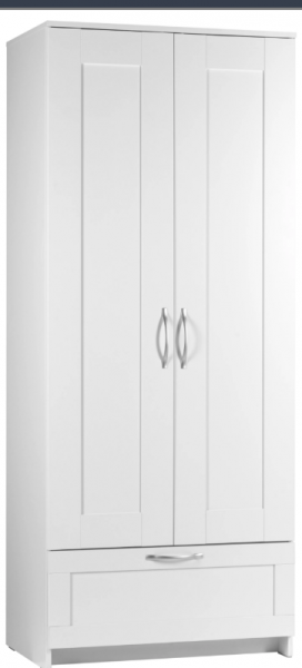 Шкаф двухдверный Сириус с 1 ящиком белый в Канске - kansk.mebel54.com | фото