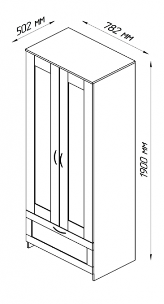 Шкаф двухдверный Сириус с 1 ящиком дуб сонома в Канске - kansk.mebel54.com | фото