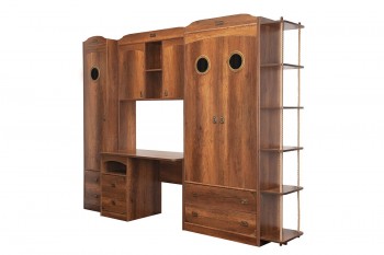 Шкаф комбинированный для белья с иллюминатором «Навигатор» (Дуб Каньон) в Канске - kansk.mebel54.com | фото