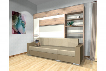 Шкаф-кровать с диваном Каролина в Канске - kansk.mebel54.com | фото