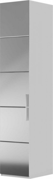 Шкаф ШР-1 зеркало, левый, Вива (Белый/Белый глянец/Платина) в Канске - kansk.mebel54.com | фото