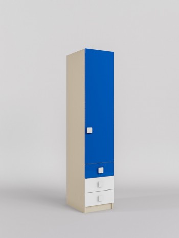 Шкаф угловой (секция с ящиками) Скай люкс (Синий/Белый/корпус Клен) в Канске - kansk.mebel54.com | фото