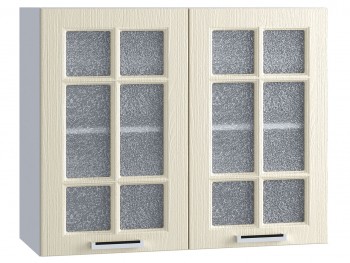 Шкаф верхний со стеклом 800, ШВС 800 (Клен кремовый/корпус белый) в Канске - kansk.mebel54.com | фото