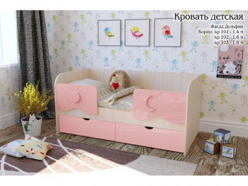 Соня Кровать детская 2 ящика 1.6 Розовый глянец в Канске - kansk.mebel54.com | фото