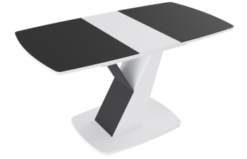 Стол обеденный «Гарда» Тип 1 (Белый/Стекло матовое черный графит) в Канске - kansk.mebel54.com | фото