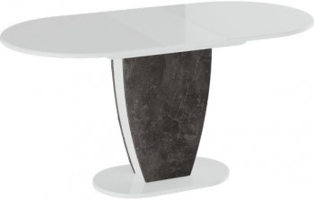 Стол обеденный «Монреаль» Тип 1 (Белый глянец/Моод темный) в Канске - kansk.mebel54.com | фото