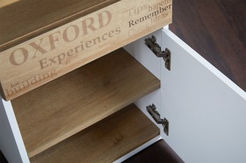 Стол с ящиками «Оксфорд» (Ривьера/Белый с рисунком) в Канске - kansk.mebel54.com | фото