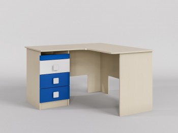 Стол угловой Скай люкс (Синий/Белый/корпус Клен) в Канске - kansk.mebel54.com | фото