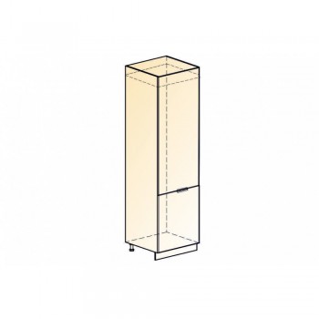 Стоун Шкаф-пенал L600 под холодильник (2 дв. гл.) (белый/грей софттач) в Канске - kansk.mebel54.com | фото