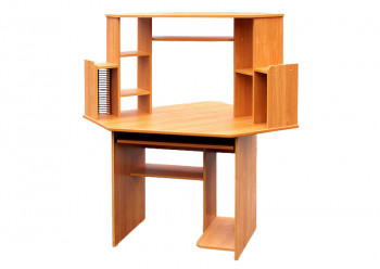 Угловой компьютерный стол (Вишня Оксфорд) в Канске - kansk.mebel54.com | фото
